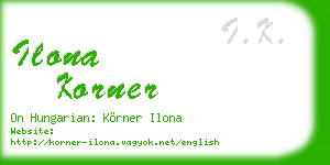 ilona korner business card